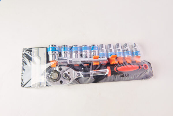 SOCKET SET WITH HDL & EXT (5) - 10mm-24mm (12 PCS /Set)